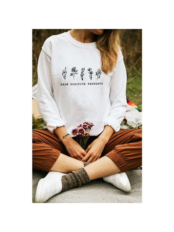 Wachsen Positive Gedanken Frauen Hoodie Sweatshirt Frühling Langarm Mit Kapuze Sweatshirt Harajuku Tumblr Beiläufige Hoodies Pullover
