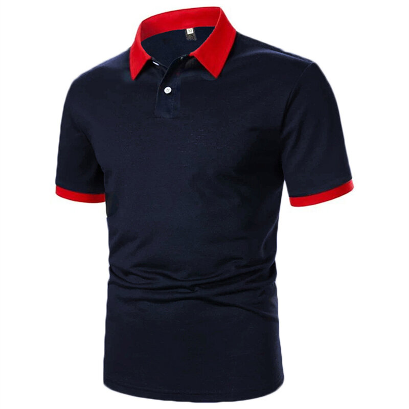 Men Summer Slim Fit Collar Spell Color Tops Polo Shirt , Men Slim Fit Dress Polo Shirt , Men Golf Polo Shirt .