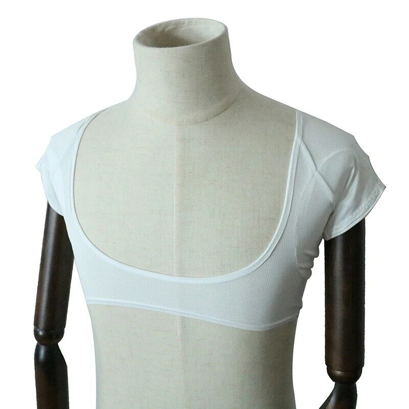1Pc White T-shirt Shape Sweat Pads Reusable Washable Underarm Armpit Sweat Pads