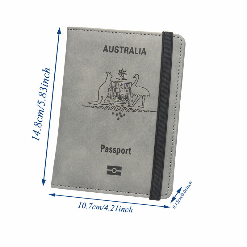 Spersonalizowana australijska okładka na paszport Rfid blokująca australijskie okładka na paszport paszport podróże portfel etui etui na dowód
