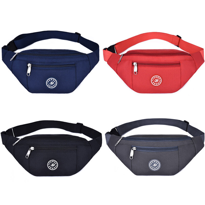 Men Male Waist Bag Pack Grey Casual Functional Belt Bag Large Belt Pouch Single Shoulder Crossbody Bag Belt Bag Fanny Travel Hip