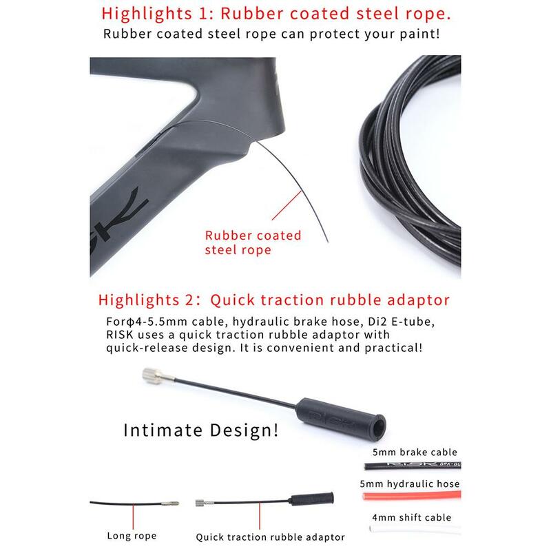 Herramienta de enrutamiento de Cable interno de bicicleta con imán, guía de Cable interior para cambio de marco de bicicleta, Cable hidráulico
