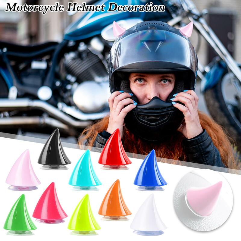 Helm sepeda motor karet tanduk setan sudut helm dekorasi cangkir hisap untuk sepeda motor sepeda aksesori Bagian kepala F6V5