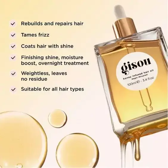 Aceite para el cuidado del cabello con infusión de miel, mejora el cuidado del cabello seco y inquieto, flexibilidad, larga duración, fragancia, retención, acondicionador del cabello, 20ml