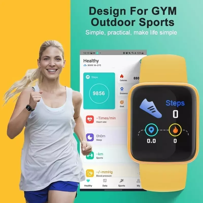 Smart Watch, Intelligent Multi-function Sleep Monitoring Alarm cardiofrequenzimetro Fitness Tracker Monitor braccialetto intelligente per uomo donna
