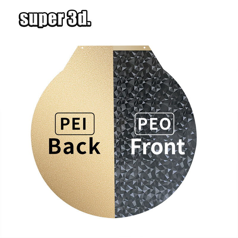 Placa PEO redonda para impresora 3D Flsun, placa de construcción para V400, SR pei, hoja PEO de acero magnética de doble cara, Super Racer