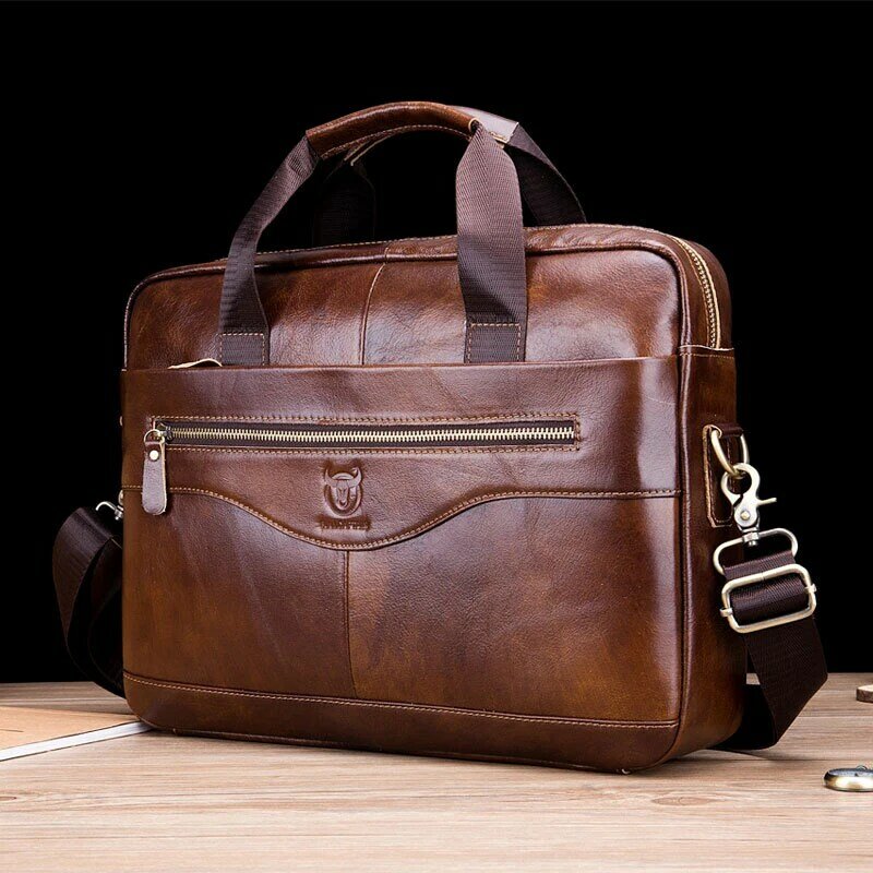 Cow Leather Briefcase Men Handbags High Quality Business Laptop Massager Bag Men Brand Real Leather Handbags AS044