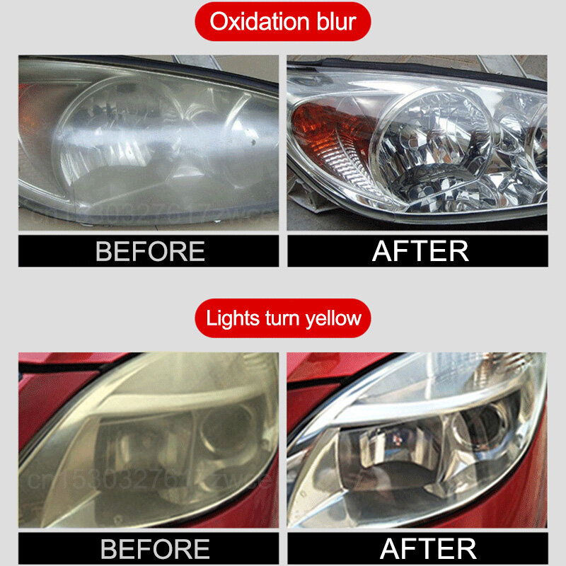 Car Headlight Restoration Polishing Kits Headlamp Scratch Remover Repair Cleaning Paste Remove Oxidation Headlight Polish Liquid