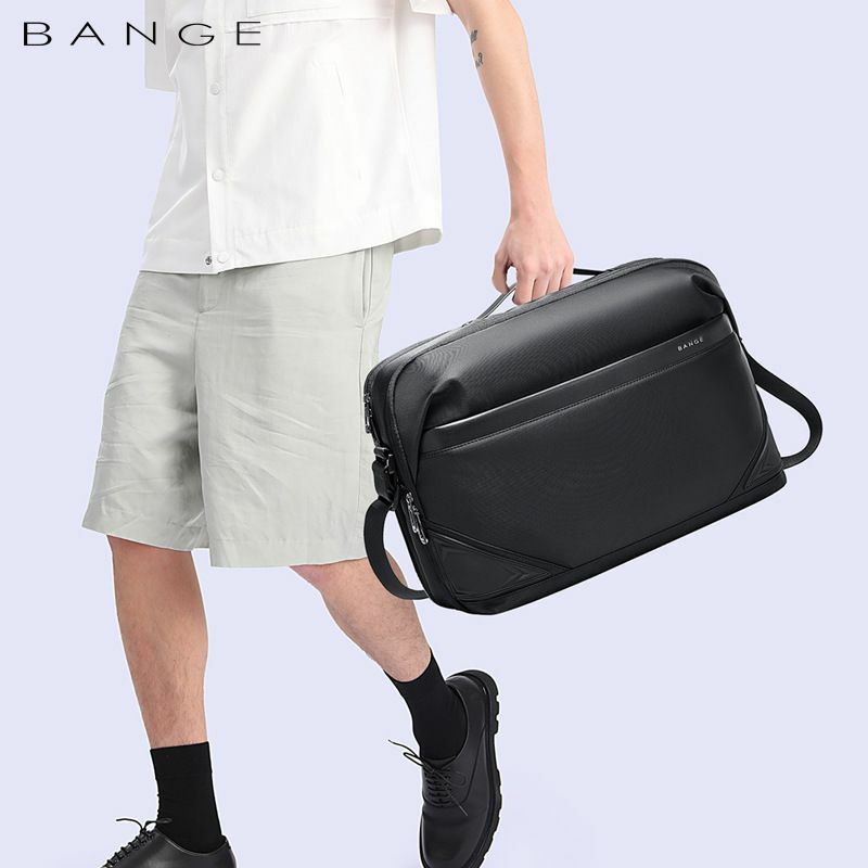 Bange tas bahu nilon bisnis pria tas 8.6 tas kerja tas selempang kanvas tas tahan air kecil pria kualitas tinggi