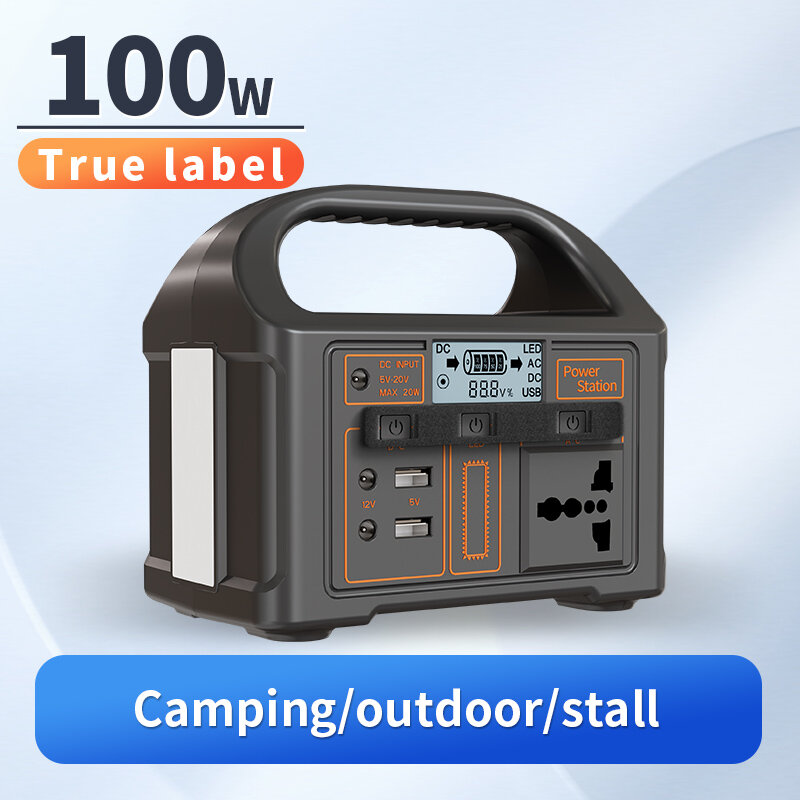 100W Draagbare Krachtcentrale 110V/200V Zonne-Energie Powerstation Lifepo4 Batterij Outdoor Camping Ultralichte Voeding 78.6wh Ac/Dc