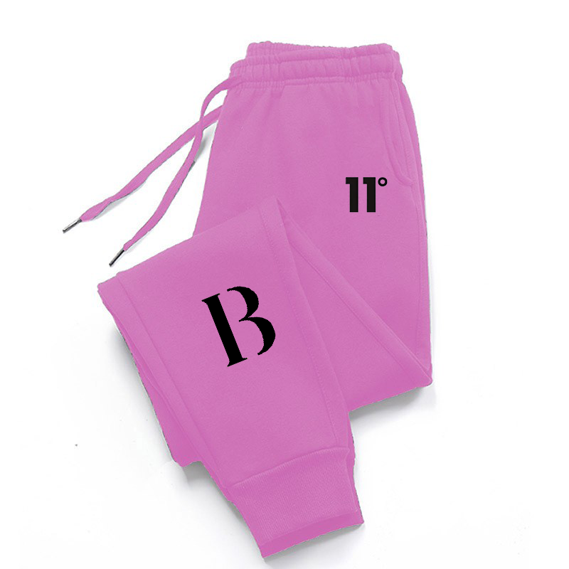 B-Pantalones deportivos para hombre y mujer, pantalón informal de moda Unisex, con estampado DIY, para el hogar y exteriores, novedad de primavera
