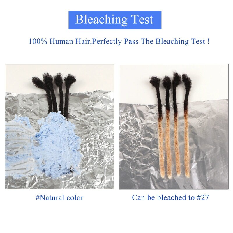 Connecteur de serrure à cheveux 100% humain fait à la main noir naturel 0,6cm d'épaisseur Dreadlocks