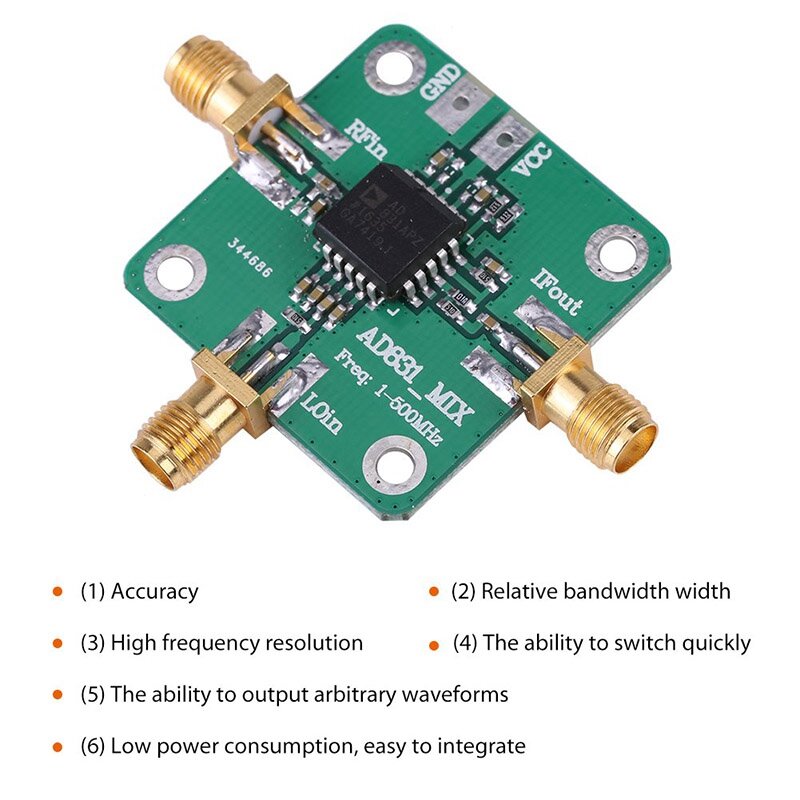 High Frequency Transducer RF Mixer Module, AD831, 500MHz Bandwidth, RF Frequency Converter