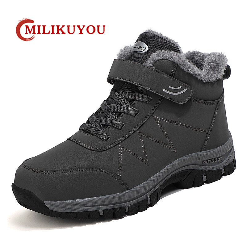 2023 inverno donna uomo stivali peluche in pelle Pu Sneakers impermeabili arrampicata scarpe da caccia Unisex Lace-up Outdoor Warm escursionismo Boot