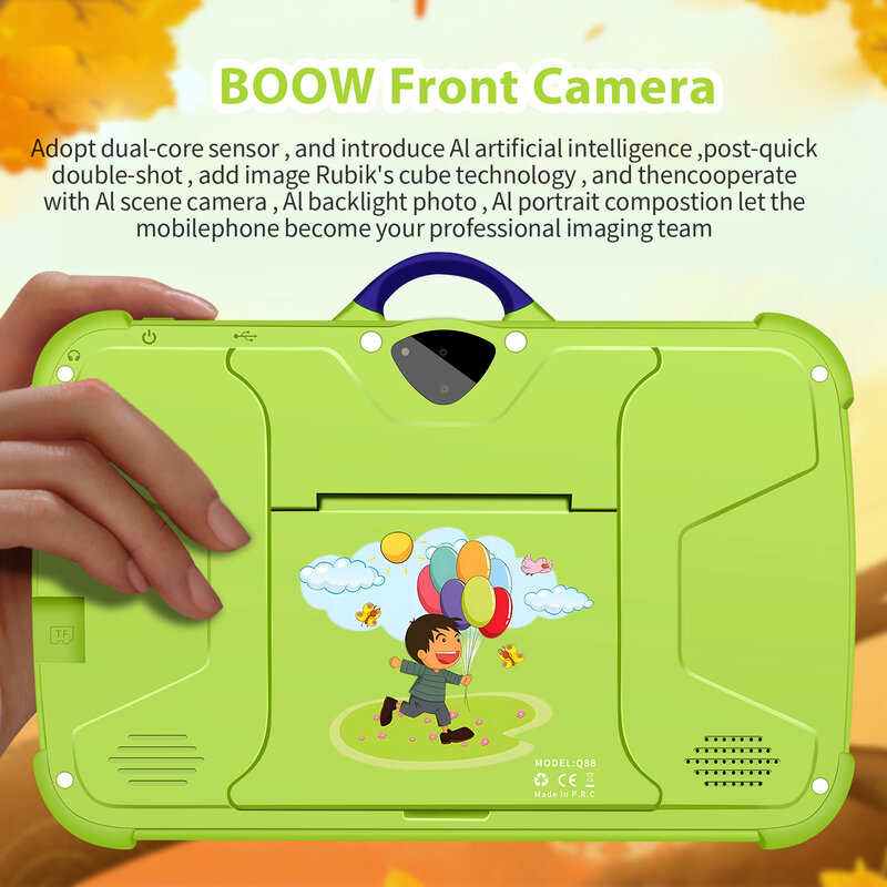 โบว์กล้องขนาด7นิ้วดีไซน์ใหม่สำหรับเด็กแท็บเล็ต4GB RAM 64GB ROM 5G WiFi แท็บเล็ตราคาถูกและของขวัญสำหรับเด็กง่ายๆ