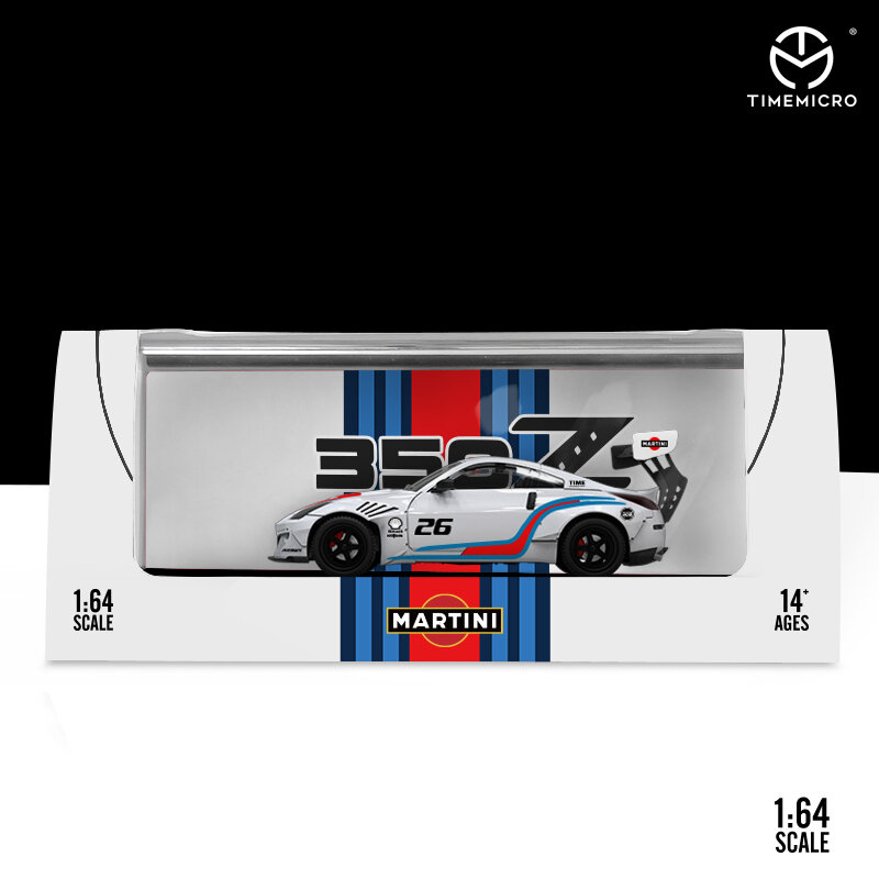 Timemicro 1:64ของสะสมโมเดลรถยนต์จำลองภาพ Nissan 350Z Martini