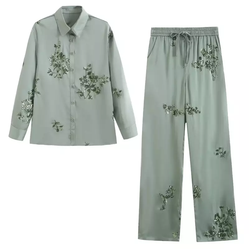 Camisa holgada de manga larga con botones para mujer, Top único, bordado de industria pesada, decoración, solapa, Retro, nueva moda