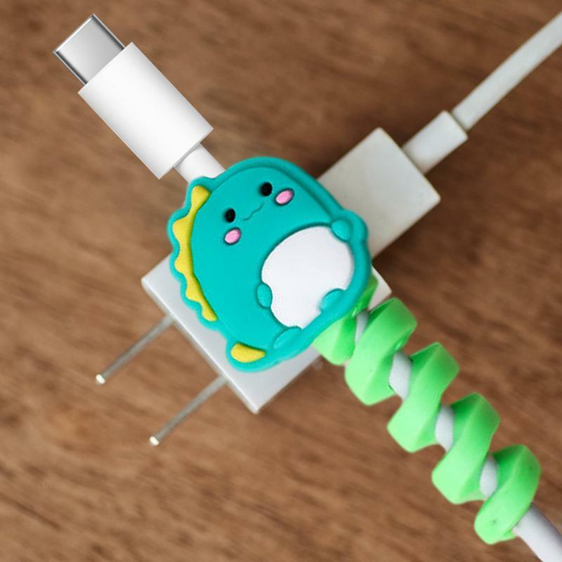 Charging Cord Protector Silicone Animal Organizer for Charging Cable Cute Cord Saver for USB Cable Colorful Charging Cord