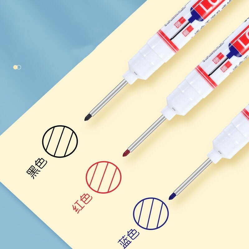 3Pcs/1Pcs Long Head Markers Bathroom Woodworking Decoration Multi-purpose Deep Hole Marker Pens Red/Black/Blue/Green/White Ink