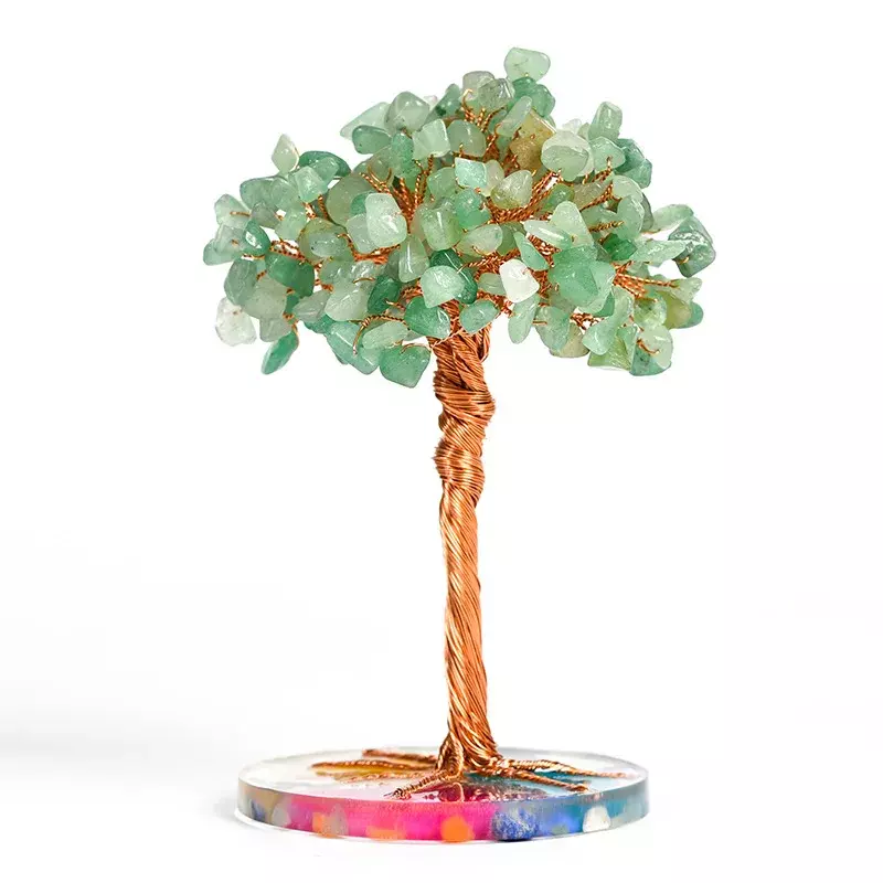 Cristallo naturale agata Base albero di cristallo ornamento artigianato ametista ricchezza albero Home Office Desktop Wishing Tree Decoration