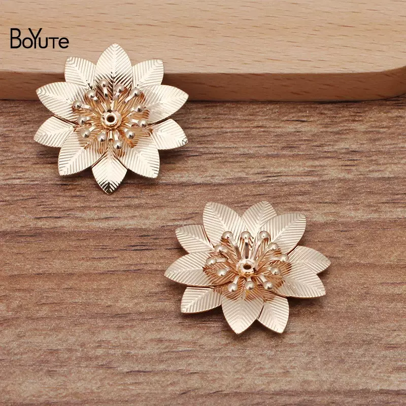 BoYuTe (20 pezzi/lottp) 29MM metallo ottone fiore materiali fatti a mano gioielli fai da te che fanno accessori