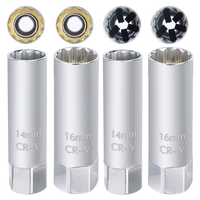 Universal Magnetic Car Spark Plug Socket, Chave, Remoção, Auto Repair Tool, Acessórios Práticos, 14mm, 16mm