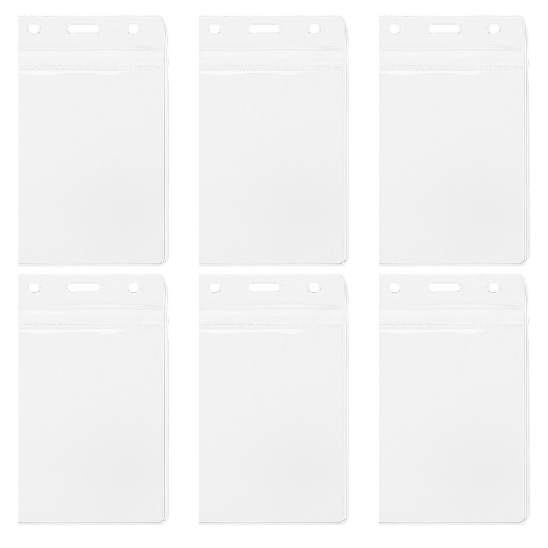 6 Pcs Vertical Section Card Sleeve Waterproof Pvc Exhibition Certificate Holder