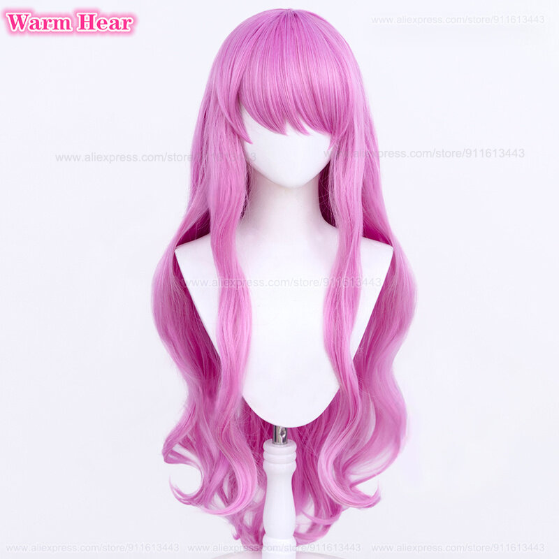 Baru! 2024 Wig Cosplay Anime Tengeiji Holy Wig panjang 90cm rambut keriting ungu Wig sintetis tahan panas pesta Halloween wanita
