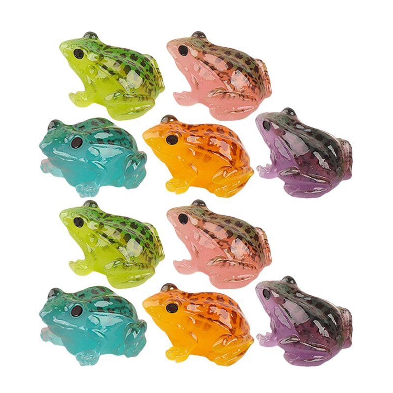 10 Pcs Micro Landscape Frog Mini Frogs Decorate Figurine Small Home Office Desk Decorations Figurines Statue