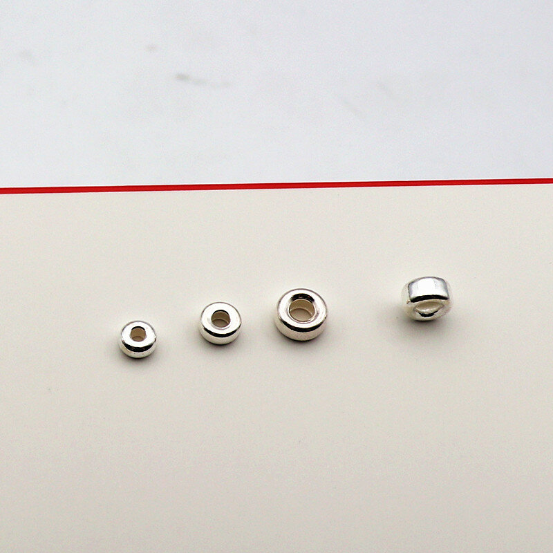1 pezzo solido 925 perline in argento Sterling distanziatore perline allentate Rondelle gioielli fai da te che fanno componenti trovare accessori