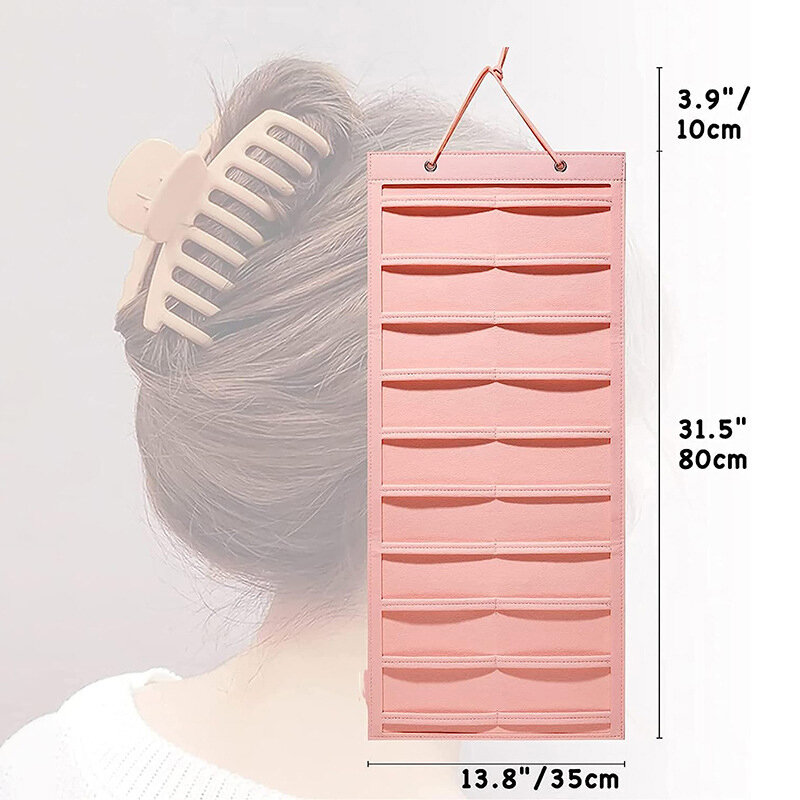 Hanging Hair Claws Clip Storage Pink Organizer per le donne ragazze fasce in feltro Display Hairpin occhiali da sole accessori Holder Bag