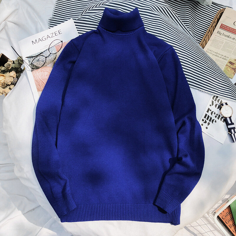 MRMT 남성용 터틀넥 스웨터 니트 스웨터, 얇은 캐주얼 보터밍 셔츠, 플러스 벨벳, 두꺼운 기질, 2024 브랜드, 신제품