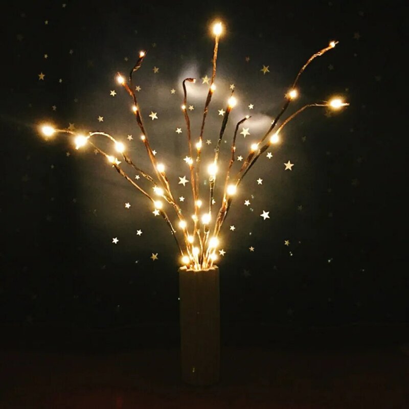 LED 가지 램프 꽃 조명, 20 전구, 홈 크리스마스 파티, 정원 장식, 조명 스트링 장식, Hogar 홈 정리함 2024