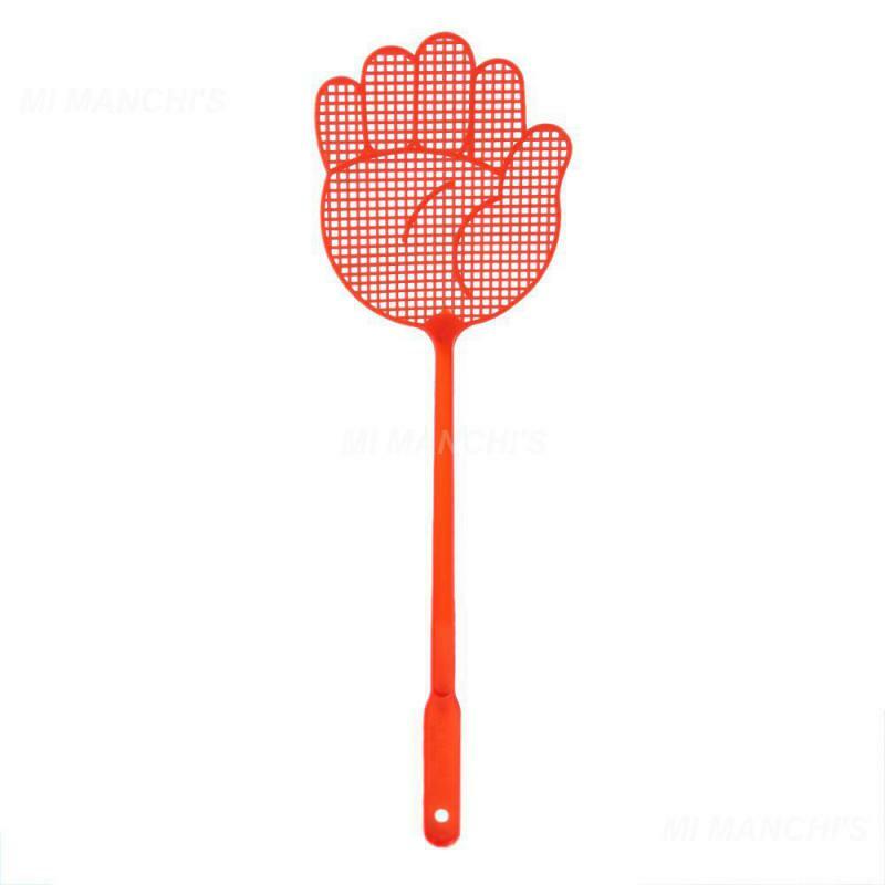 لطيف النخيل على شكل Flyswatter البلاستيك يطير العواصم مكافحة الحشرات البعوض القاتل المطبخ مقبض طويل الذباب بات الزغب الساخن
