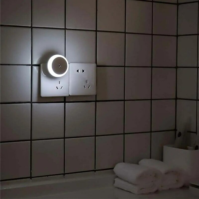 Sensor pintar lampu malam ultra-tipis LED, lampu malam kontrol cahaya induksi pintar lingkaran kecil ruang tamu