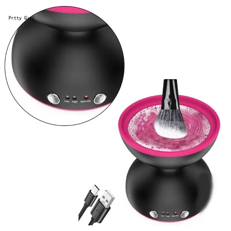 Makeup Brush Cleaner Machine Automatic Spinner Cosmetic Brush Cleaner Handheld D2TA