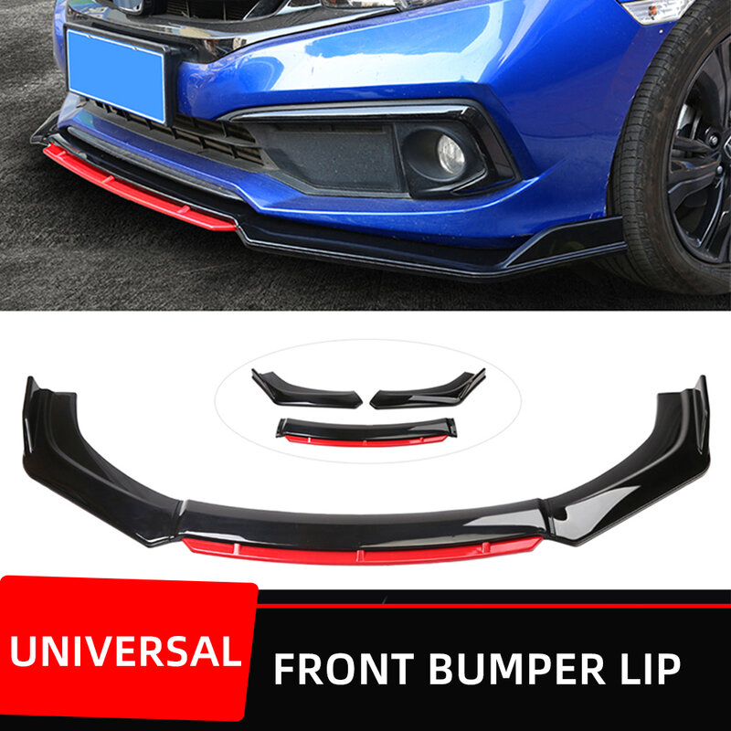 Universale auto paraurti anteriore labbro mento Spoiler Splitter diffusore Bodykit 4 pz/set nero carbonio stampa accessori esterni parti