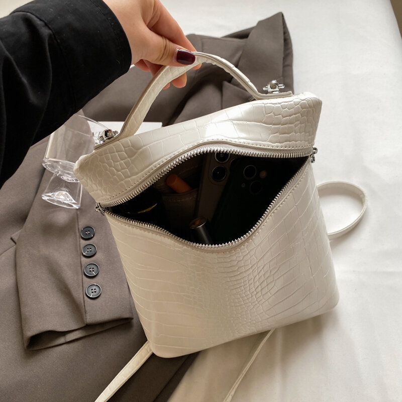 Женские маленькие рюкзаки из искусственной кожи Y2K, летний модный однотонный рюкзак в Корейском стиле, Женские Простые рюкзаки с каменным узором, 2024