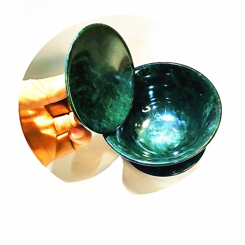 Yuanyang Jade Medicine King Stone Cup Tureen San Cai Bei