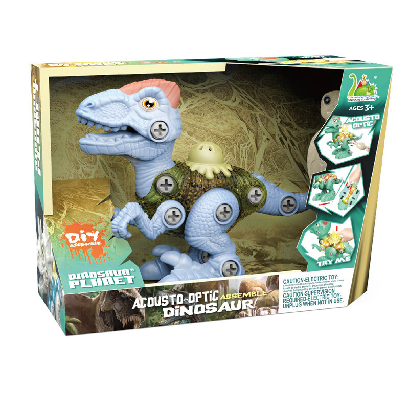 Mainan Telur Dinosaurus Model Plastik Pembongkaran Anak-anak Dinosaurus Rex Perakitan Teka-teki Telur Memutar Anak-anak