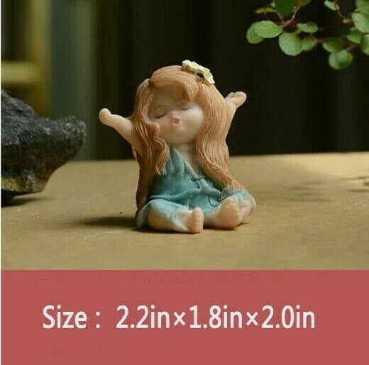 Moda divertente Mini Lazy Flower Fairy Statue Figurine Ornament Fairy Garden Decor Gift