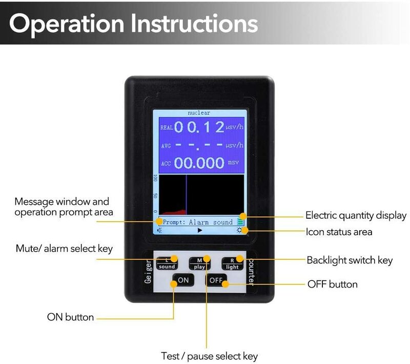 NEW Nuclear Radiation Detector BR-9B EMF Portable Handheld LCD Digital Display Geiger Counter Full-functional Type Tester