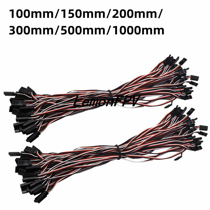 100mm/150mm/200mm/300mm/500mm Servo Câble Câble D'extension pour RC Futaba JR Mâle à Femelle 10cm 15cm 20cm 30cm 50cm 100cm