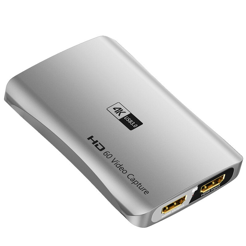 USB3.0การ์ดจับภาพวิดีโอ HDMI ความละเอียดสูง4K 60Hz พร้อมเอาต์พุตวงแหวน1080P 60เฟรมเกมสตรีมสด