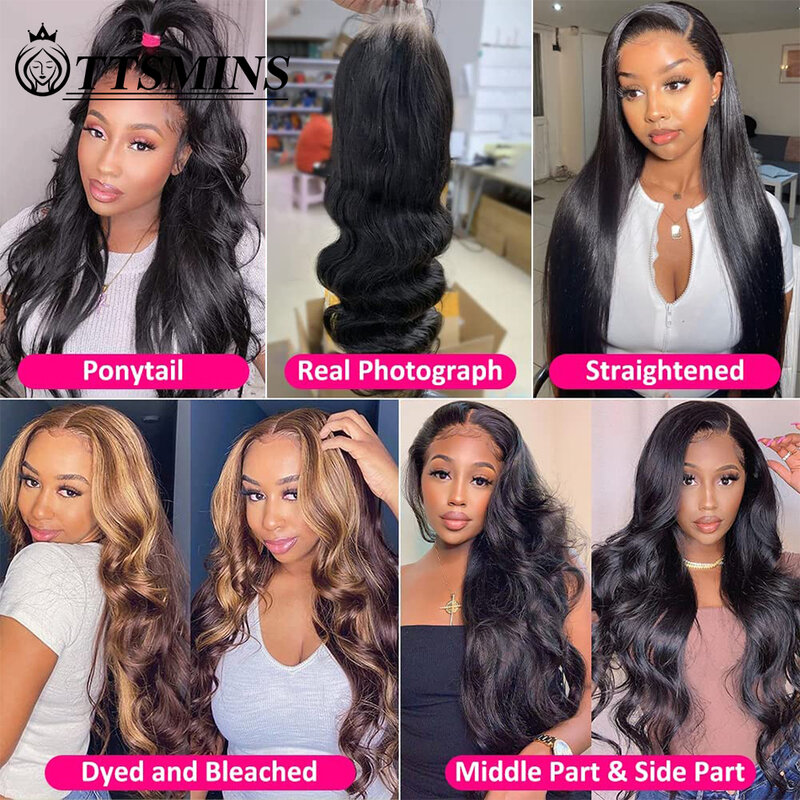 Wet And Wavy Body Wave Lace Wigs For Women Human Hair Lace Frontal Wig Natural Black Hair Pre plucked Long 34Inches Glueless Wig