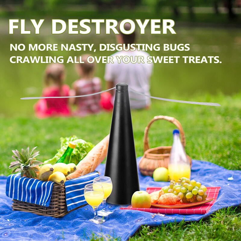Kipas penolak lalat, pelindung makanan dapur luar ruangan, penghancur lalat dari serangga hama makanan, penggemar meja mendukung baterai USB
