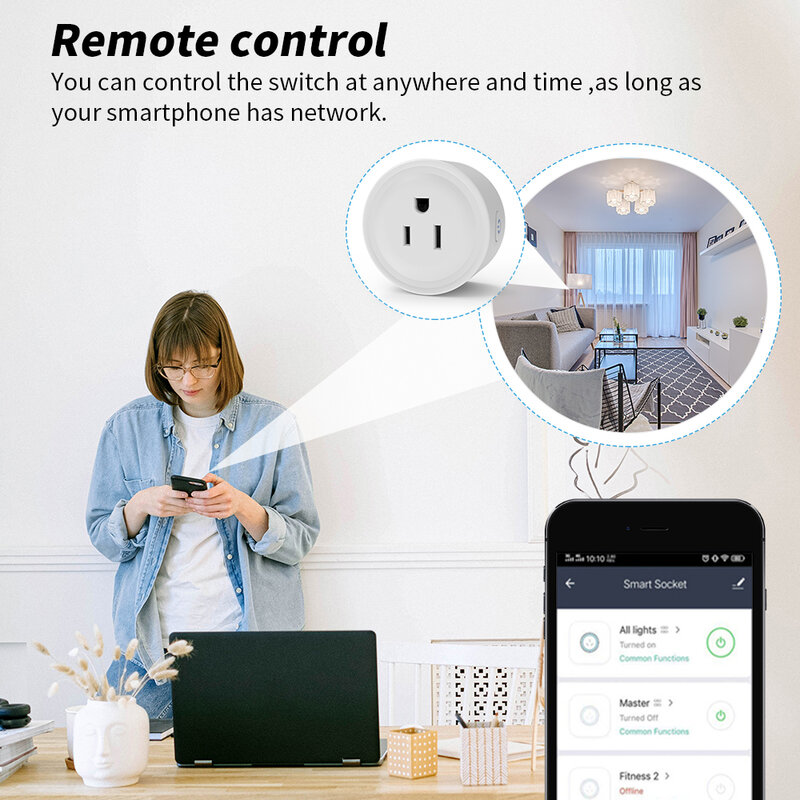 Wghine wifi smart socket us stecker 16a cozylife app bidirektion ale fernbedienung und alexa google home control timer
