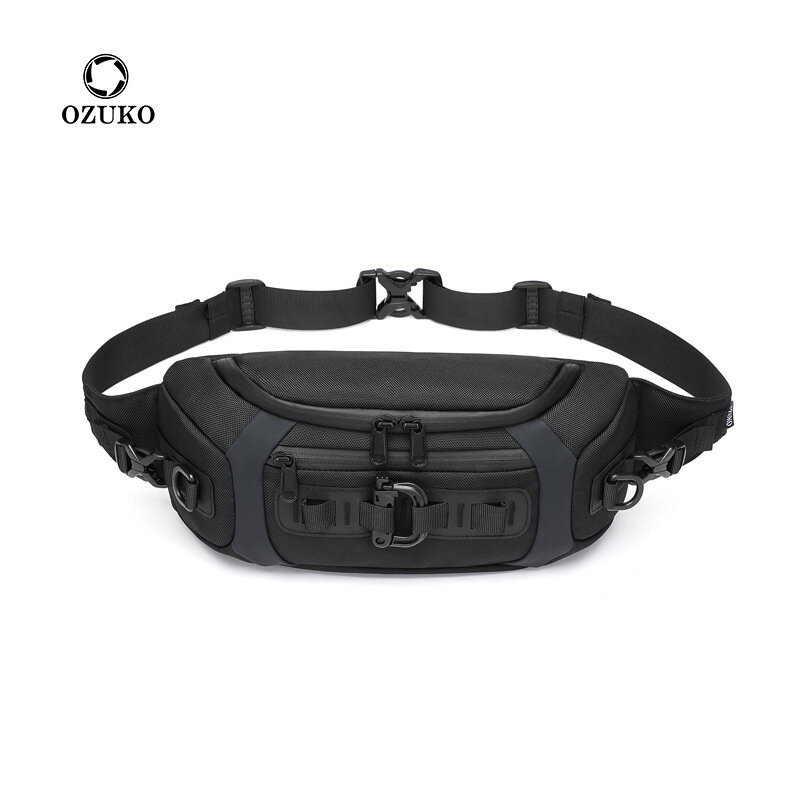 OZUKO Tactical fanny pack Sports  Chest Bag Waterproof Multifunctional Travel Waist Bags Tactical Tide Brand Small Chest Bag