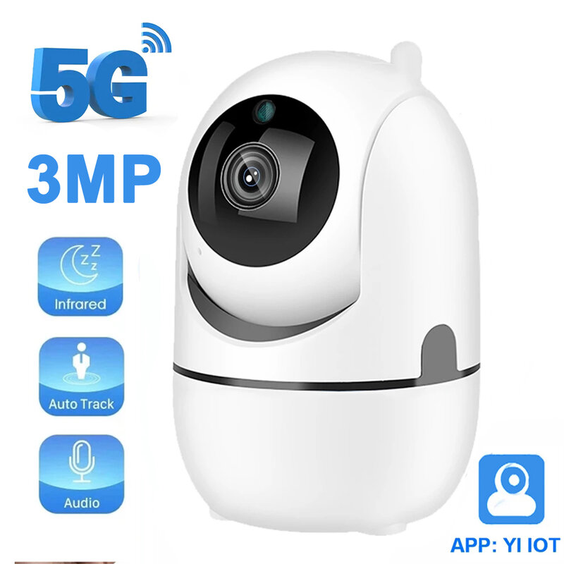 YI IoT-Système de caméra de sécurité intérieure PTZ, détection de mouvement, suivi automatique, vision nocturne IR, caméras de surveillance, 5G, 2.4G, 3MP