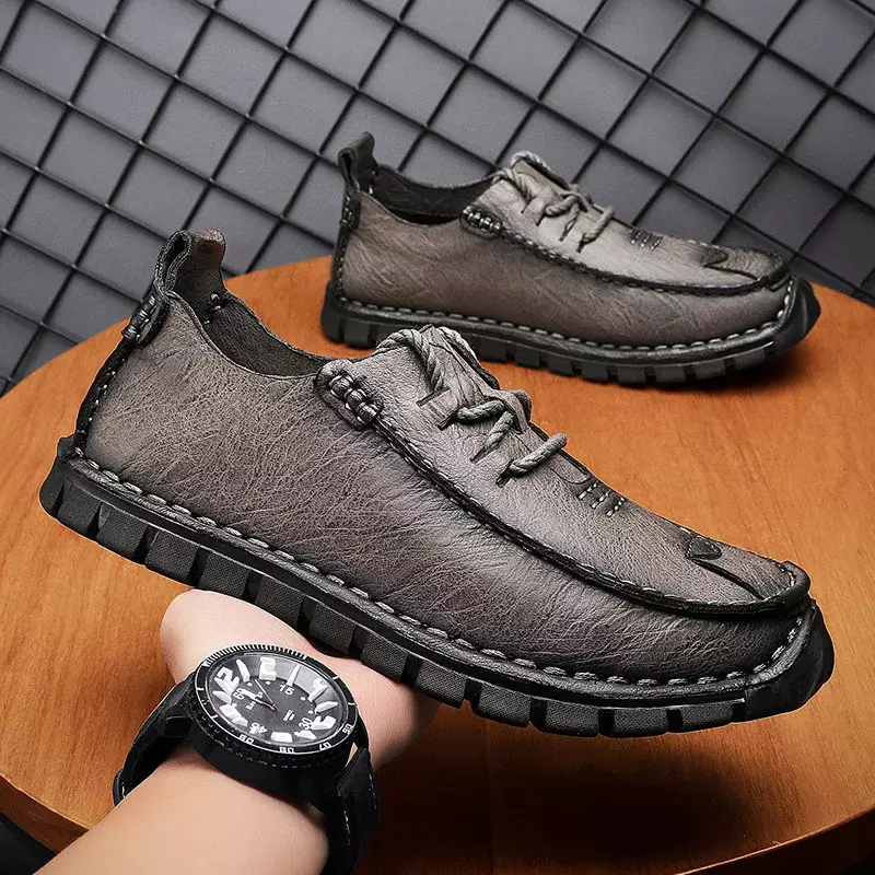 Business Formal Shoes Cow Leather Casual Shoes Winter Men Loafers Slip On Moccasins Outdoor Tooling shoes zapatos de hombre